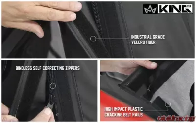 King 4WD Jeep JK Replacement Soft Top Tinted Windows For 07-09 Wrangler JK 4 Door Black Diamond - 14010435