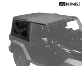King 4WD Jeep JK Replacement Soft Top Tinted Windows For 10-18 Wrangler JK 2 Door Black Diamond
