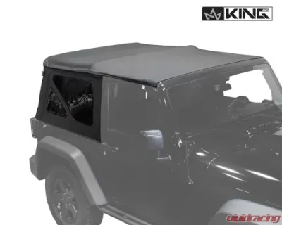 King 4WD Jeep JK Replacement Soft Top Tinted Windows For 10-18 Wrangler JK 2 Door Black Diamond - 14010535
