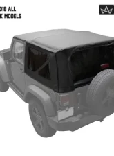 King 4WD Jeep JK Replacement Soft Top Tinted Windows For 10-18 Wrangler JK 2 Door Black Diamond                                     - 14010535 - Image 2