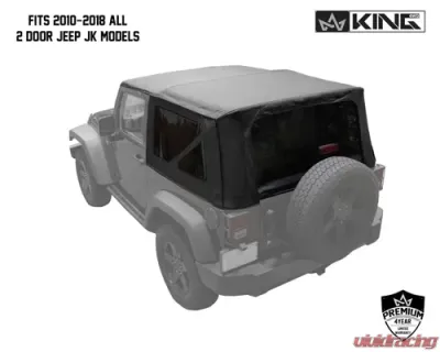King 4WD Jeep JK Replacement Soft Top Tinted Windows For 10-18 Wrangler JK 2 Door Black Diamond - 14010535