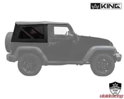 King 4WD Jeep JK Replacement Soft Top Tinted Windows For 10-18 Wrangler JK 2 Door Black Diamond - 14010535