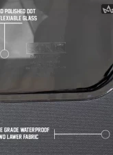 King 4WD Jeep JK Replacement Soft Top Tinted Windows For 10-18 Wrangler JK 2 Door Black Diamond                                     - 14010535 - Image 4