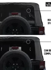 King 4WD Jeep JK Replacement Soft Top Tinted Windows For 10-18 Wrangler JK 2 Door Black Diamond                                     - 14010535 - Image 6