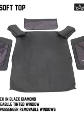 King 4WD Jeep JK Replacement Soft Top Tinted Windows For 10-18 Wrangler JK 2 Door Black Diamond                                     - 14010535 - Image 8