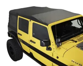King 4WD Jeep JK Replacement Soft Top Tinted Windows For 10-18 Wrangler JK 4 Door Black Diamond