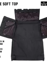 King 4WD Samurai Replacement Soft Top Tinted Windows For 86-94 Suzuki Samurai Black Diamond                                     - 14011035 - Image 5