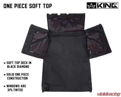 King 4WD Samurai Replacement Soft Top Tinted Windows For 86-94 Suzuki Samurai Black Diamond - 14011035