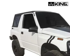 King 4WD Replacement Soft Top Tinted Windows For 86-94 Suzuki Sidekick/GEO Tracker Black Diamond