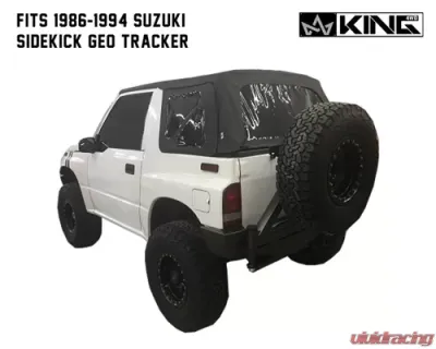 King 4WD Replacement Soft Top Tinted Windows For 86-94 Suzuki Sidekick/GEO Tracker Black Diamond - 14011135