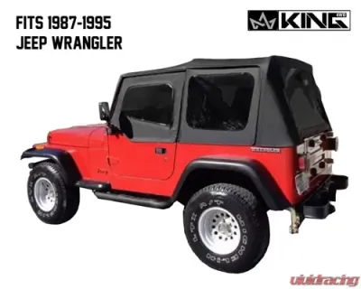 King 4WD Jeep YJ Replacement Soft Top Tinted Windows For 87-95 Wrangler YJ Black Diamond - 14011235
