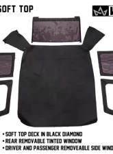 King 4WD Jeep YJ Replacement Soft Top Tinted Windows For 87-95 Wrangler YJ Black Diamond                                     - 14011235 - Image 6