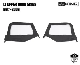 King 4WD Jeep TJ Half Door Uppers Replacement Soft Upper Doors Tinted For 97-06 Wrangler TJ Black Pair