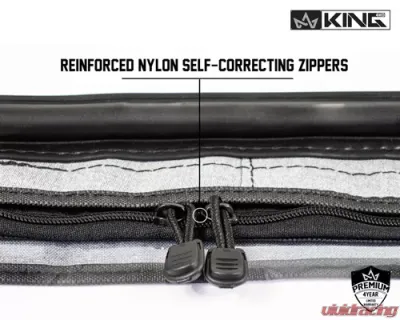 King 4WD Jeep TJ Half Door Uppers Replacement Soft Upper Doors Tinted For 97-06 Wrangler TJ Black Pair - 14019935T