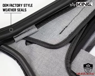 King 4WD Jeep TJ Half Door Uppers Replacement Soft Upper Doors Tinted For 97-06 Wrangler TJ Black Pair - 14019935T