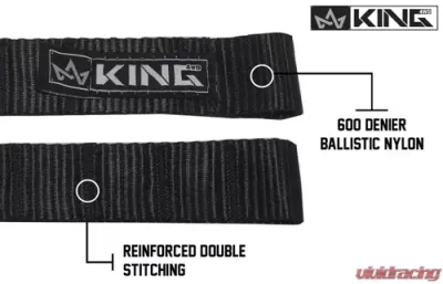 King 4WD Jeep Interior Door Strap Heavy Duty Adjustable All Jeep Years Black - 16010001