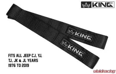 King 4WD Jeep Interior Door Strap Heavy Duty Adjustable All Jeep Years Black - 16010001