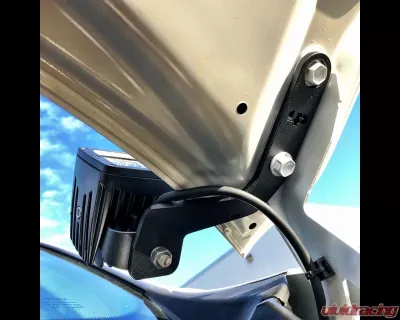 LP Aventure Hood Light Brackets Black Pair Toyota Rav4 2016-2018 - FLP-RAV4-18-HLB+OPC