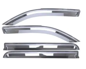 Putco Element Chrome Window Visors Quad Cab Set of 4 Ram 1500 2019-2020