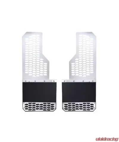 Putco Mud Skins Pair Brushed SS with Hex Shield (Rear) Chevrolet Silverado | GMC Sierra HD 2015-2019 - 78175