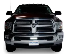 Putco Bar Style Bumper Grille Inserts with 10-Inch Luminix Light Bar (Black) Ram HD 2500 | 3500 2011-2018