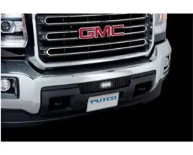 Putco Black Punch Bumper Grille Insert with Flush 6-Inch Luminix Lightbar Stainless Steel GMC Sierra HD 2015-2019