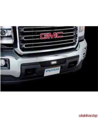 Putco Black Punch Bumper Grille Insert with Flush 6-Inch Luminix Lightbar Stainless Steel GMC Sierra HD 2015-2019 - 88196L