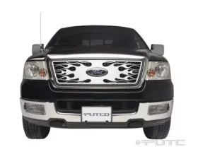 Putco Flaming Inferno Stainless Steel Grille (Honeycomb Grille) with Logo Cut-Out Ford F-150 2004-2008