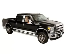 Putco 6.25-Inch Wide Stainless Steel Rocker Panels Super Cab 8ft Long Box - 12-Piece Ford F-250 | F-350 SuperDuty 2011-2016
