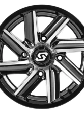 Sedona Chopper Wheel 14x7 4x110 5+2 Gloss Black w/ Machined Blades                                     - A85M-47011-52S - Image 2
