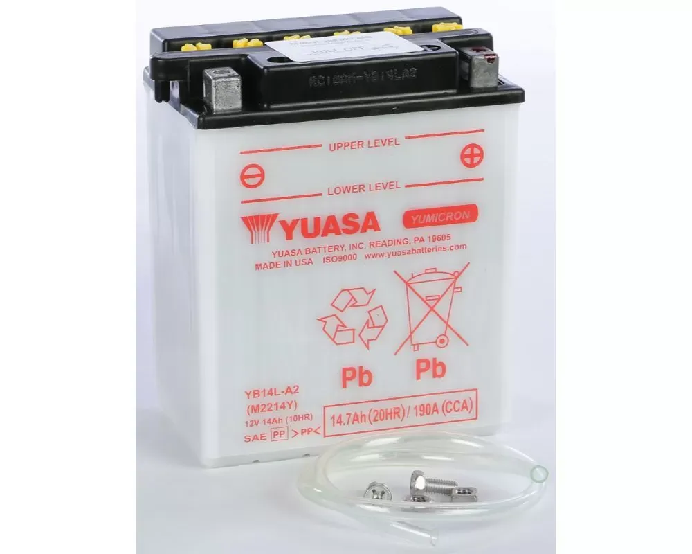 Yuasa Conventional YB14L-A2 Battery Yamaha FJ1100 1984-1985 - YUAM2214Y