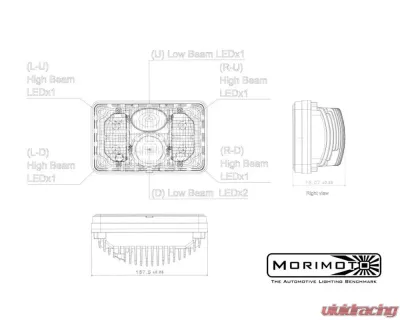 Morimoto Sealed4 4x6 Bi-LED Headlight - Single - LF267
