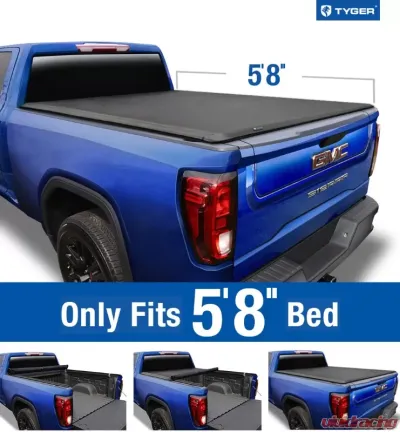 Tyger Auto T1 Soft Roll Up Truck Bed Tonneau Cover (5'8") Chevrolet Silverado | GMC Sierra 1500 2007-2013 - TG-BC1C9003