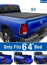 Tyger Auto T1 Soft Roll Up Truck Bed Tonneau Cover (6'4") Dodge Ram 1500 | 2500 | 3500 2002-2020                                     - TG-BC1D9014 - Image 2