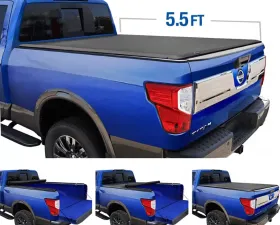 Tyger Auto T1 Soft Roll Up Truck Bed Tonneau Cover (5.5-Feet) Nissan Titan w/out Titan Box 2004-2015