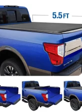 Tyger Auto T1 Soft Roll Up Truck Bed Tonneau Cover (5.5-Feet) Nissan Titan w/out Titan Box 2004-2015                                     - TG-BC1N9032 - Image 5