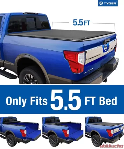 Tyger Auto T1 Soft Roll Up Truck Bed Tonneau Cover (5.5-Feet) Nissan Titan w/out Titan Box 2004-2015 - TG-BC1N9032