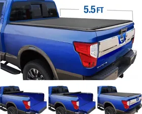 Tyger Auto T1 Soft Roll Up Truck Bed Tonneau Cover (5.5-Feet) Nissan Titan w/out Titan Box 2017-2020