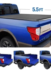Tyger Auto T1 Soft Roll Up Truck Bed Tonneau Cover (5.5-Feet) Nissan Titan w/out Titan Box 2017-2020                                     - TG-BC1N9048 - Image 5
