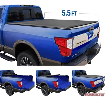 Tyger Auto T1 Soft Roll Up Truck Bed Tonneau Cover (5.5-Feet) Nissan Titan w/out Titan Box 2017-2020 - TG-BC1N9048