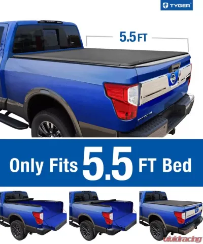Tyger Auto T1 Soft Roll Up Truck Bed Tonneau Cover (5.5-Feet) Nissan Titan w/out Titan Box 2017-2020 - TG-BC1N9048