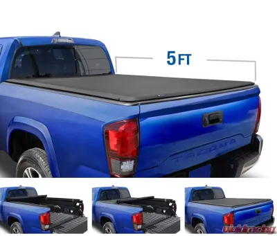 Tyger Auto T1 Soft Roll Up Truck Bed Tonneau Cover (5-Feet) Toyota Tacoma 2005-2015 - TG-BC1T9036