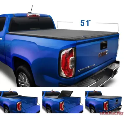 Tyger Auto T3 Soft Tri-Fold Truck Bed Tonneau Cover (5'1") Chevrolet Colorado | GMC Canyon | Isuzu I350 2004-2012 - TG-BC3C1001