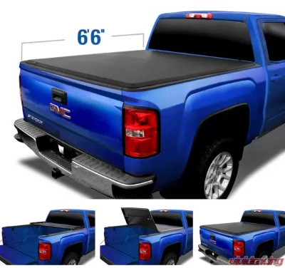Tyger Auto T3 Soft Tri-Fold Truck Bed Tonneau Cover (6'6") Chevrolet Silverado | GMC Sierra 1500|2500|3500 2007-2014 - TG-BC3C1004