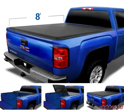 Tyger Auto T3 Soft Tri-Fold Truck Bed Tonneau Cover (8-Feet) Chevrolet Silverado | GMC Sierra 1500|2500|3500 2007-2014 - TG-BC3C1005