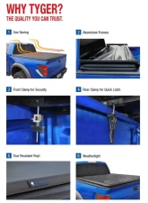 Tyger Auto T3 Soft Tri-Fold Truck Bed Tonneau Cover (5'8") Chevrolet Silverado | GMC Sierra 1500 2004-2007                                     - TG-BC3C1008 - Image 3