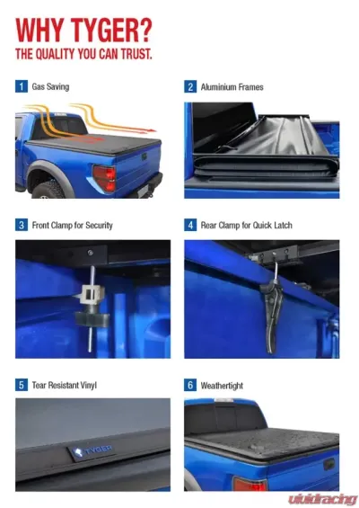 Tyger Auto T3 Soft Tri-Fold Truck Bed Tonneau Cover (8-Feet) Chevrolet Silverado | GMC Sierra 1500|2500|3500 1988-2007 - TG-BC3C1010