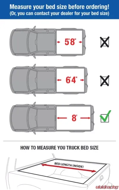 Tyger Auto T3 Soft Tri-Fold Truck Bed Tonneau Cover (8-Feet) Dodge Ram 1500 | 2500 | 3500 2002-2020 - TG-BC3D1012