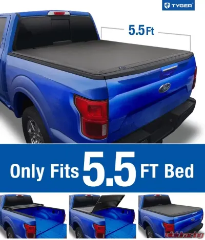 Tyger Auto T3 Soft Tri-Fold Truck Bed Tonneau Cover (5.5-Feet) Ford F-150 | Lincoln Mark LT 2004-2008 - TG-BC3F1016