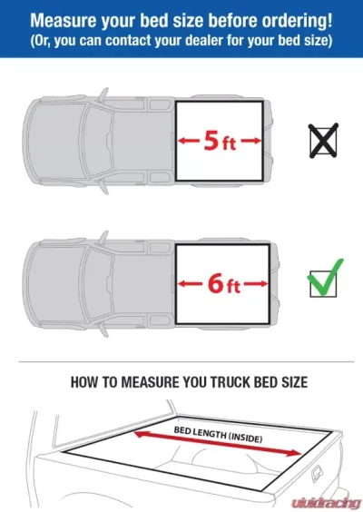 Tyger Auto T3 Soft Tri-Fold Truck Bed Tonneau Cover (6-Feet) Nissan Frontier 2005-2020 - TG-BC3N1029